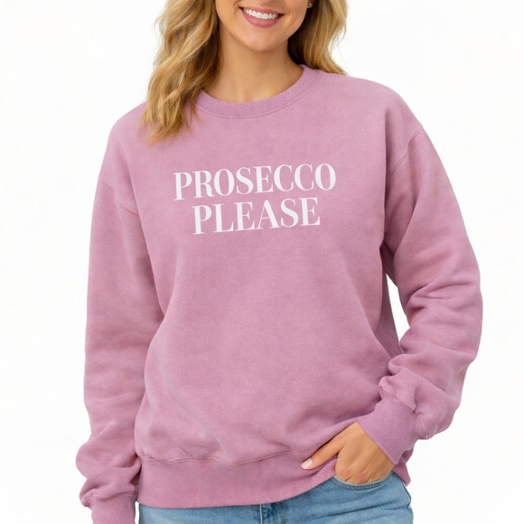 Project Social T Tops - Project Social T Prosecco Please Sweatshirt XS – Pink Graphic Pullover